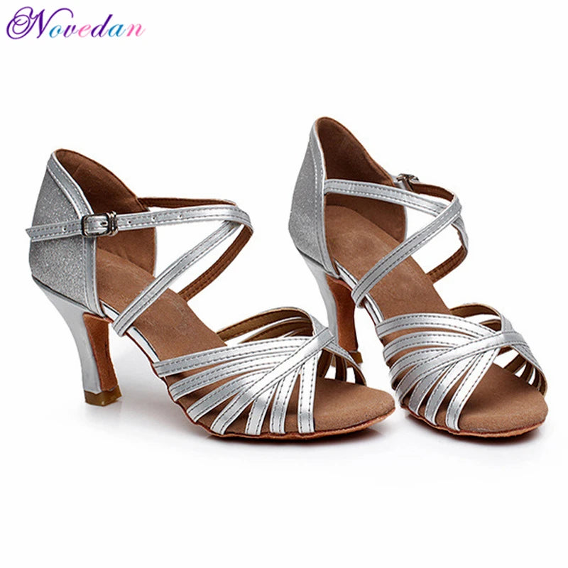 Professional Silver Gold Salsa Dance Shoes For Women Discount Latin Dance Shoes Popular Sexy Salsa Shoes Ladies 5cm/7cm Heel