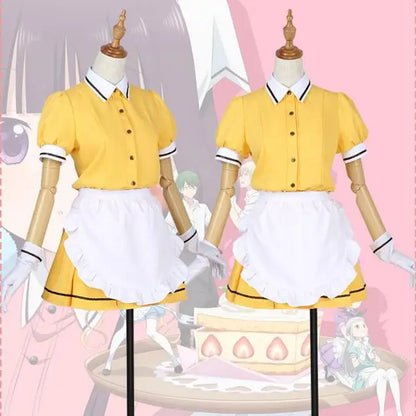 Costume de Cosplay Anime Blend S Hinata Kaho/Hideri Kanzaki/Maika Sakuranomiya/Amano Miu/Mafuyu Hoshikawa, uniforme de tablier de demoiselle d'honneur