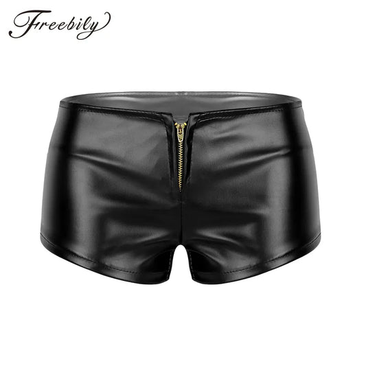 Faux Leather Shorts Women Hotpants Front Zipper White Black Low Waist Shorts Female Sexy Bandage Mini Women Shorts Buttoms