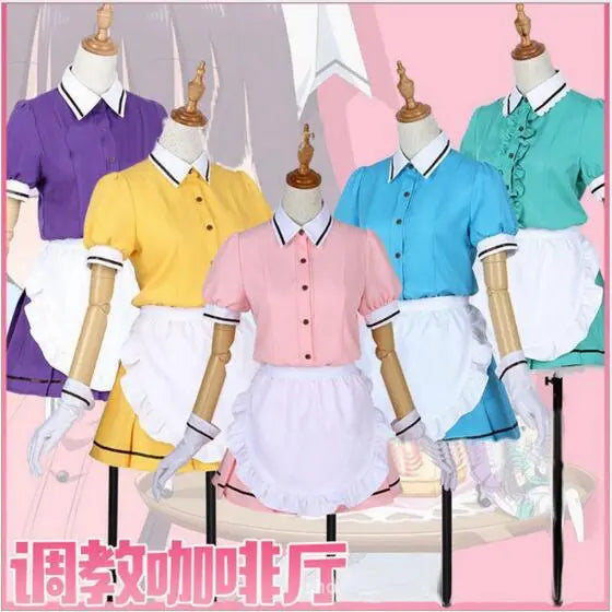 Costume de Cosplay Anime Blend S Hinata Kaho/Hideri Kanzaki/Maika Sakuranomiya/Amano Miu/Mafuyu Hoshikawa, uniforme de tablier de demoiselle d'honneur