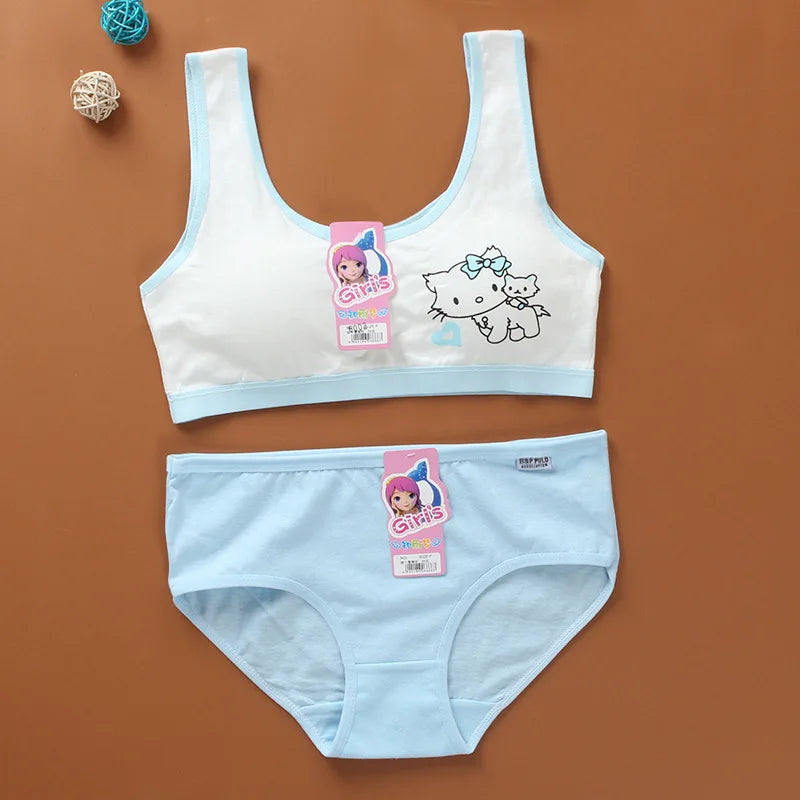 Young Girls Underwear Set Teenage Clothes Sets Teenager Sport Underwear Training Bra For Girls Teen Bra And Panties Sets 8-15Y