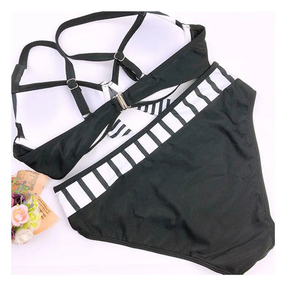 Bikini Push up 2023 Sexy Women Swimsuit Striped Patchwork Swimwear Female Bandage Biquini Bathing suit Women XL