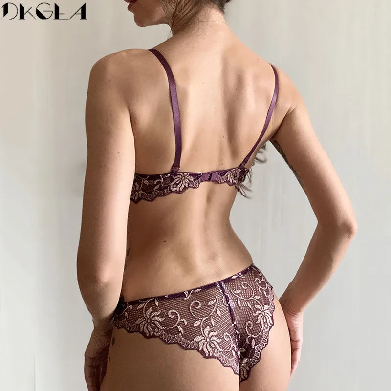 Ensemble de sous-vêtements imprimés de luxe pour femmes, avec nœud, mode rouge, soutien-gorge Push Up, culotte, Lingerie Sexy, broderie en dentelle, ensemble de soutien-gorge en coton épais