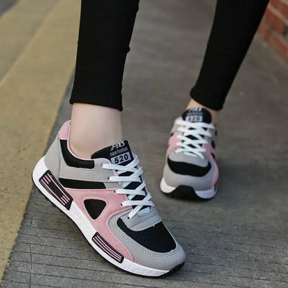 comemore Summer Casual Shoes Woman 2021 Fashion Lace-up Sneakers Women Shoes Flat Breathable Mesh Ladies Shoes Women's Sneakers