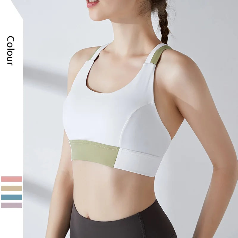 High Stretch Yoga Crop Top Sports Wear For ladies Gym Shockproof Running Sport Bra Push Up Gym workout Vest Cloth