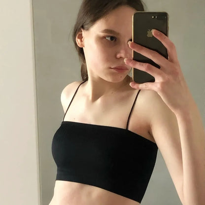 Soutien-gorge tubulaire sans bretelles pour femmes, sous-vêtements Sexy sans couture, haut court d'été, Lingerie Sexy, Bandeau en soie glacée, coussinets amovibles