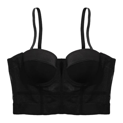 Women Bra Push Up Bustiers Tops Summer Fashion Solid Color Padded Corsets Crop Tops Female Spaghetti Strap Camisoles Underwear