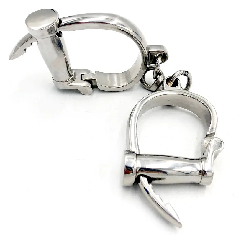 2020 Horseshoe Stainless Steel Handcuffs,Metal Wrist Cuffs Restraints Fetish Slave Manacle Bondage BDSM Sex Toys for Couples