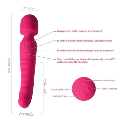 Chauffage AV baguette magique Massage vibrateur point G stimulateur clitoridien Masturbation féminine godes vibrateur pour femmes Rechargeable