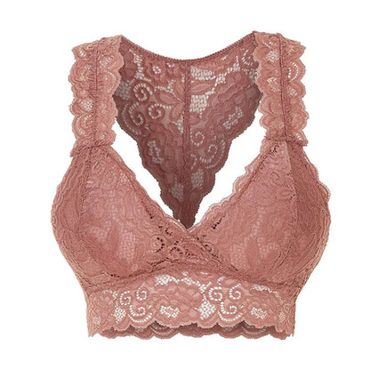 ผู้หญิงลูกไม้กีฬา Bras สำหรับ Bralette ไร้สาย Breathable PLUS ขนาด Crop ฟรี Bra ชุดชั้นในเซ็กซี่ V คอลูกไม้ Bras underwe S-3XL