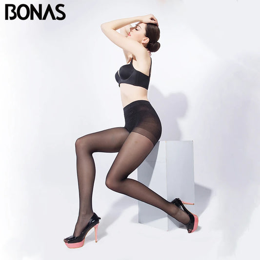 BONAS 40D grande taille femmes collants adapté pour 100kg dame Nylons collants Sexy couleur de peau mince été mode collants