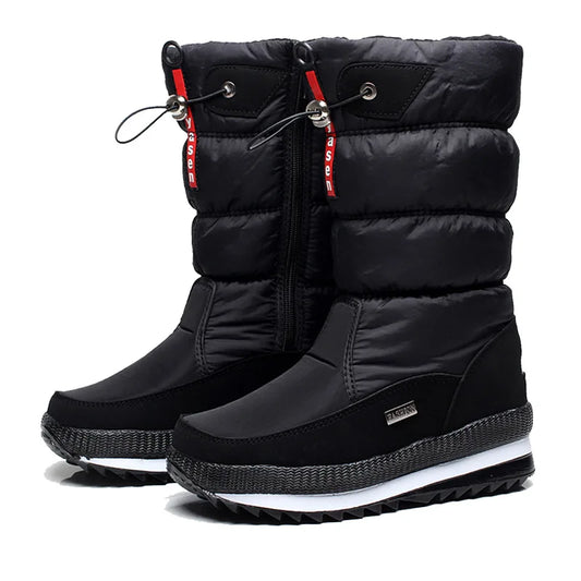 Winter Women Boots Thick Bottom Ankle Boots Women Waterproof Boots Fashion Women Shoes Solid Color Ladies Shoes Female Sneakers