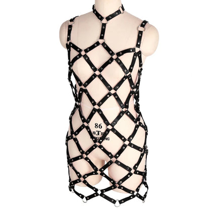 Bdsm Bondage femmes cuir harnais ceinture Femdom Sexy Lingerie Teddies Body fétiche soutien-gorge Cage Punk jarretière corps sangle jupe