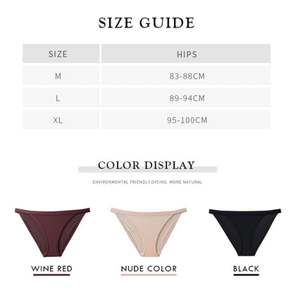 Low Waisted Silky Sexy Underwear for Female Bikini Comfortable Pantie Breathable Women Briefs High-cut Lingerie Soft Fabric