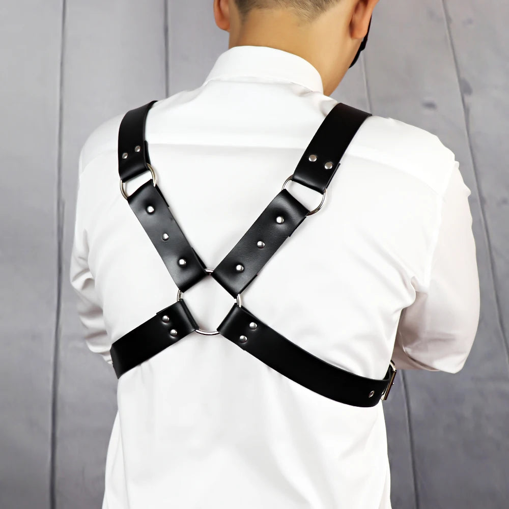 UYEE Men Harness Belts Body BDSM Bondage Gay Chest Body Cage Harness Strap Fetish Exotic Tops Rave Costume for Adults Gay