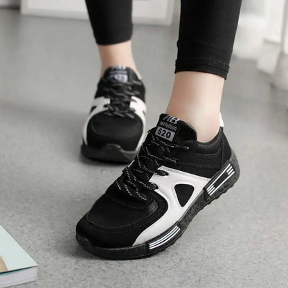 comemore Summer Casual Shoes Woman 2021 Fashion Lace-up Sneakers Women Shoes Flat Breathable Mesh Ladies Shoes Women's Sneakers