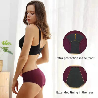 Culotte en coton respirant pour femmes, garde au sec, période menstruelle, physiologique post-partum, couverture complète, slip extensible