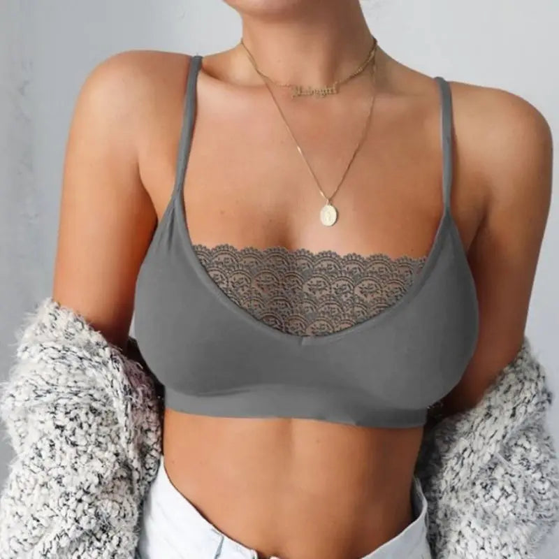 Femmes bustier tubulaire dentelle Camisole cache-coeur soutien-gorge Bandeau mince Sexy couleur unie réservoirs sous-vêtements dame fille Sexy Wrap body