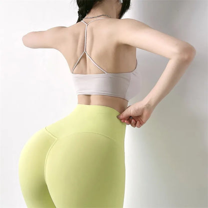 เซ็กซี่บางสายคล้องไหล่ฟิตเนสโยคะ Bra Lady Tube Top Sport Bra ใหม่กีฬาผู้หญิง Gym Backless สวยกลับออกกำลังกาย bra