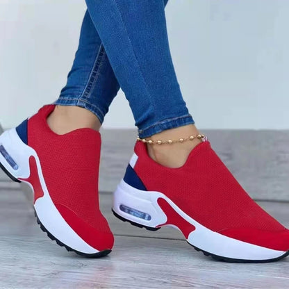 New Women Casual Shoes Wedges Shoes Woman Platform Solid Color Flats Ladies Shoes Breathable Ladies Sneakers Shoes Plus Size