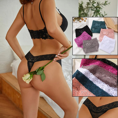 Sexy Transparent Women's Panties Lace Thongs V-Waist G-strings Low-Rise Underwear Fashion Lady Breathable Girlfriend Lingerie