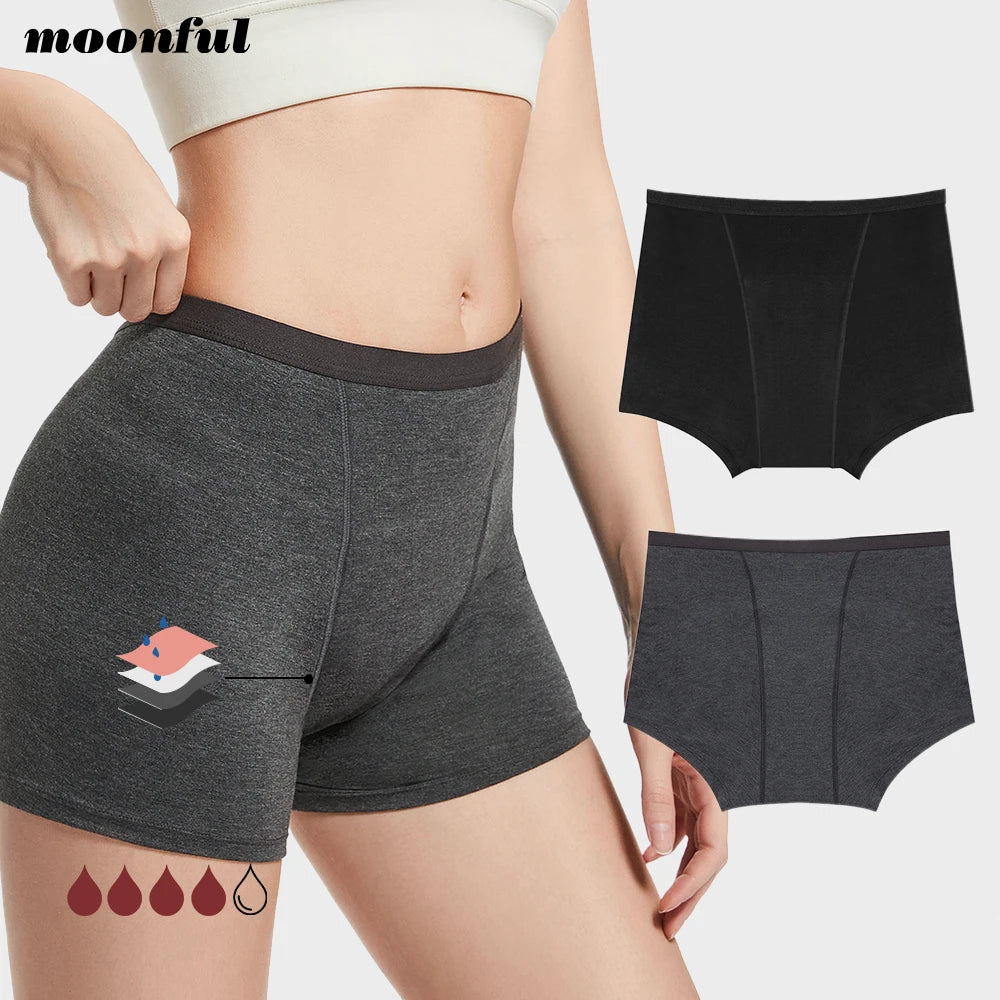 Menstrual Panties Woman Very Abundant Flow Menstrual Boxer Girl High Waist Period Boyshort Panties Cotton Menstruation Underwear