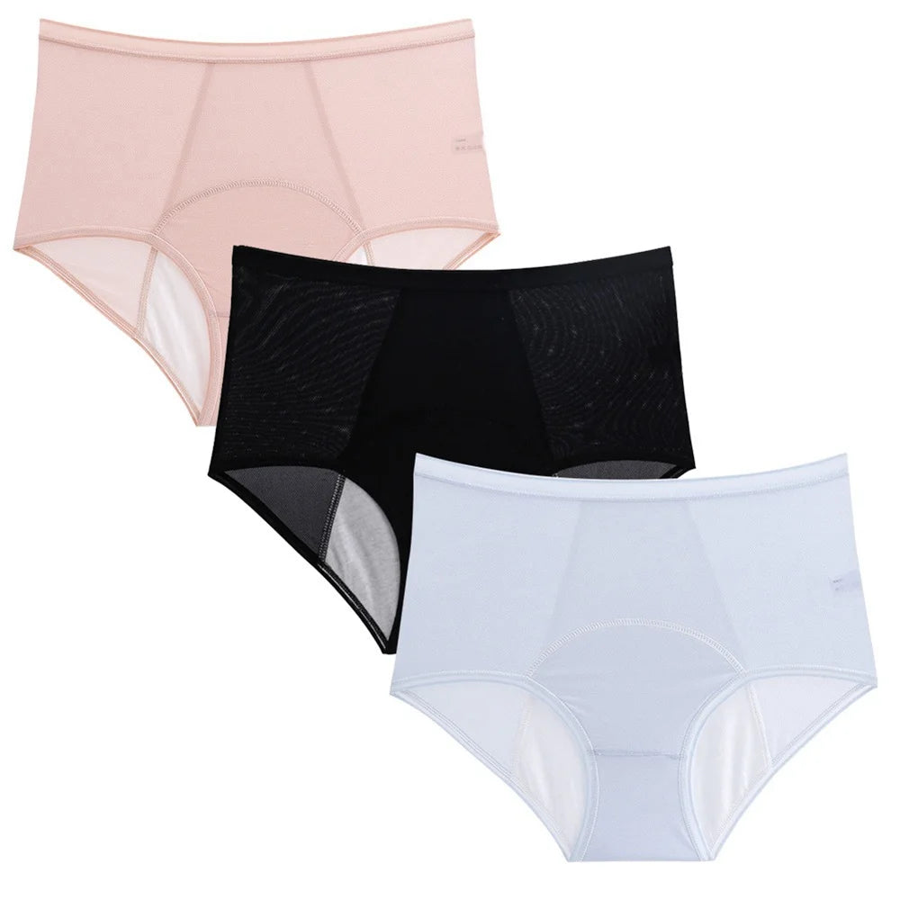 Menstruation Panties for Women High Waist Leakproof Thin Underwear Ladies Menstrual Period Breathable Hygiene Underpants