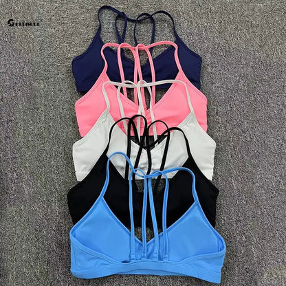 CHRLEISURE Sport Bra Dual-Use Beautiful Back Fitness Underwear Quick-Drying Outdoor Running Vest Pad Elastic Gym Sportswear