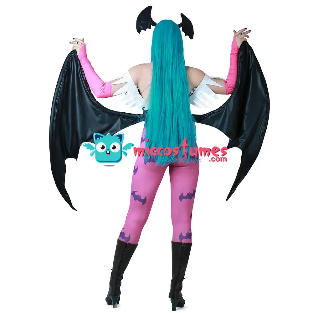 Miccostumes Costume de cosplay avec haut creux en forme de cœur pour femme avec leggings et ailes