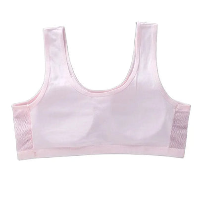 Teenage Girls Mesh Bra Kids Underwears Developmental Vest-style Tube Top Girl Cotton Cat Print Sport Children Training Bra 8-16Y