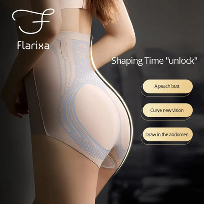 Flarixa High Waist Tummy Control Panties for Women Seamless Briefs Postpartum Hip Lift Slimming Underwear Shapewear Body Shaper