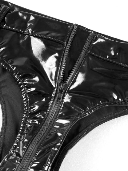 High Quality PVC Leather Mini Sexy Shorts Low Waist Women Faux Leather Night Club Dance Wear Hot Female Bermuda Feminina