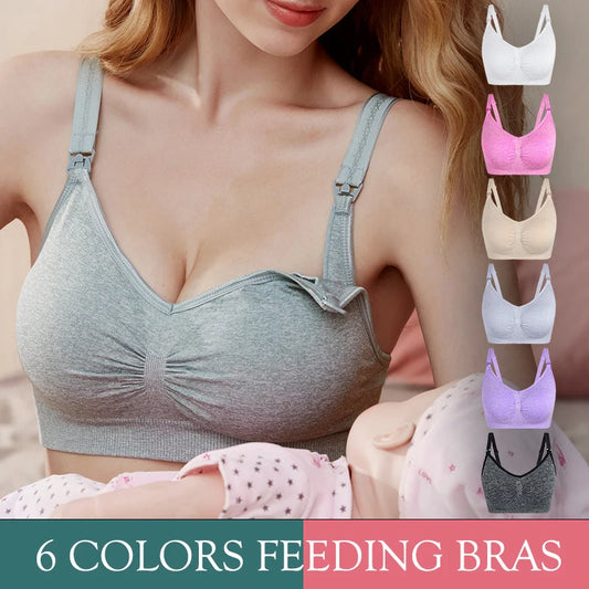 Feeding Bras Braพยาบาลไม่มีกระดูกMaternity Brasการตั้งครรภ์เสื้อผ้าป้องกันไม่ให้ให้นมบุตรผู้หญิงBreathable Lactancia