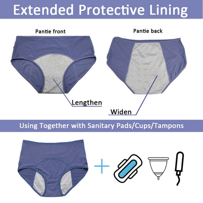 5pcs Menstrual Panties Women Menstruation Waterproof Briefs Large Size Period Underwear for Fat Female Physiological Underpants