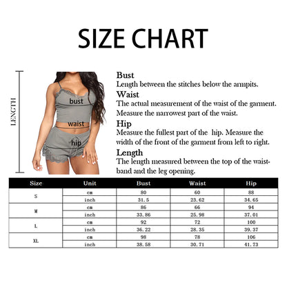 Femmes Pyjama Ensembles Dentelle Patchwork Col En V Vêtements De Nuit Sexy Femmes Nuisettes Costume T-Shirt Sans Manches Short Doux Chemise De Nuit Loungewear 2psc