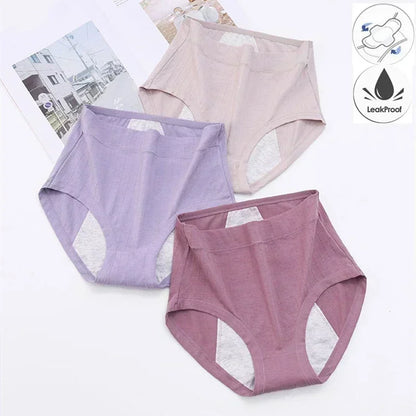 XL-6XL Briefs Menstrual Underpants Plus Size Cotton Panties for Menstruation High Waist Leak Proof Physiological Period Pants