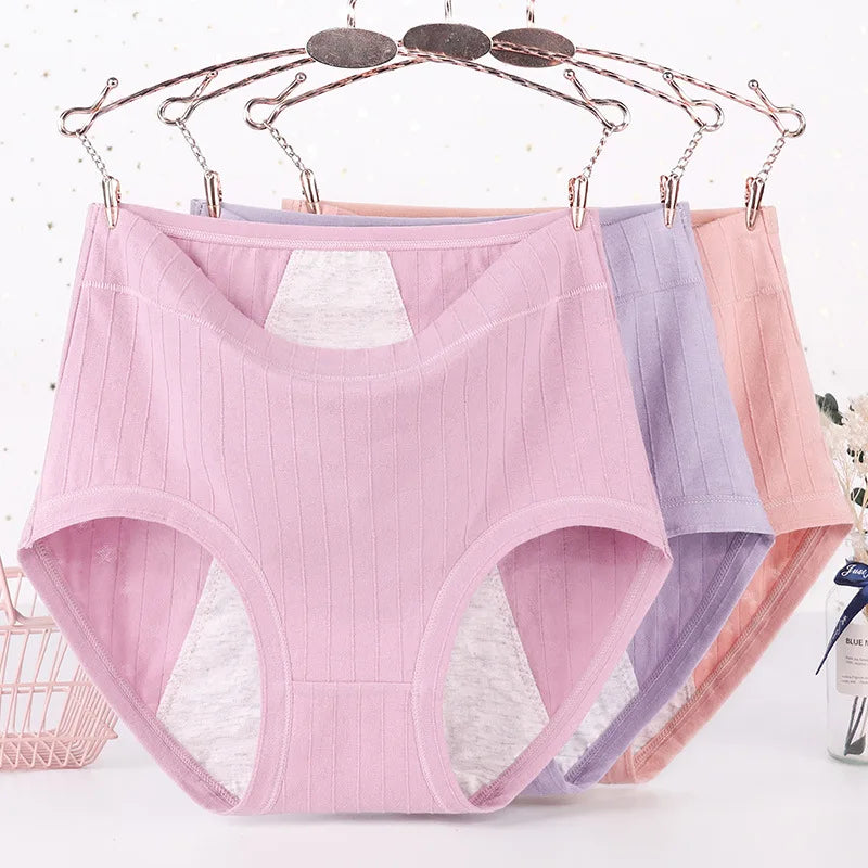 Menstrual Underpants Plus Size Cotton Panties for Menstruation High Waist Leak Proof Physiological Period Pants XL-6XL Briefs