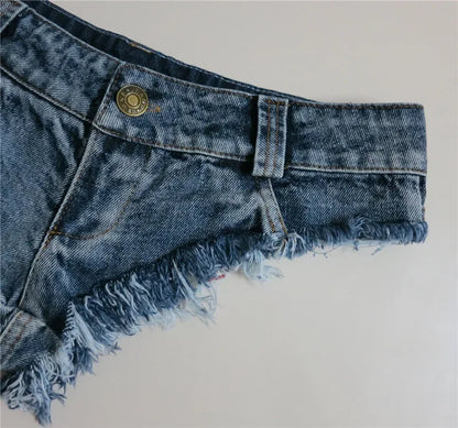 Short taille basse Mini jean chaud danse string Bar short Denim plage décontracté dame