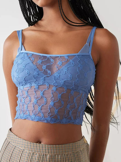 Women Sexy Sheer Mesh Tube Top Y2k Floral Lace Crop Bandeau Top Blouse Going Out Top Vest Streetwear