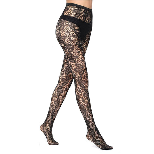 Mode femmes dame filles noir Sexy résille motif Jacquard bas collants crâne femme 1 pièces dww42