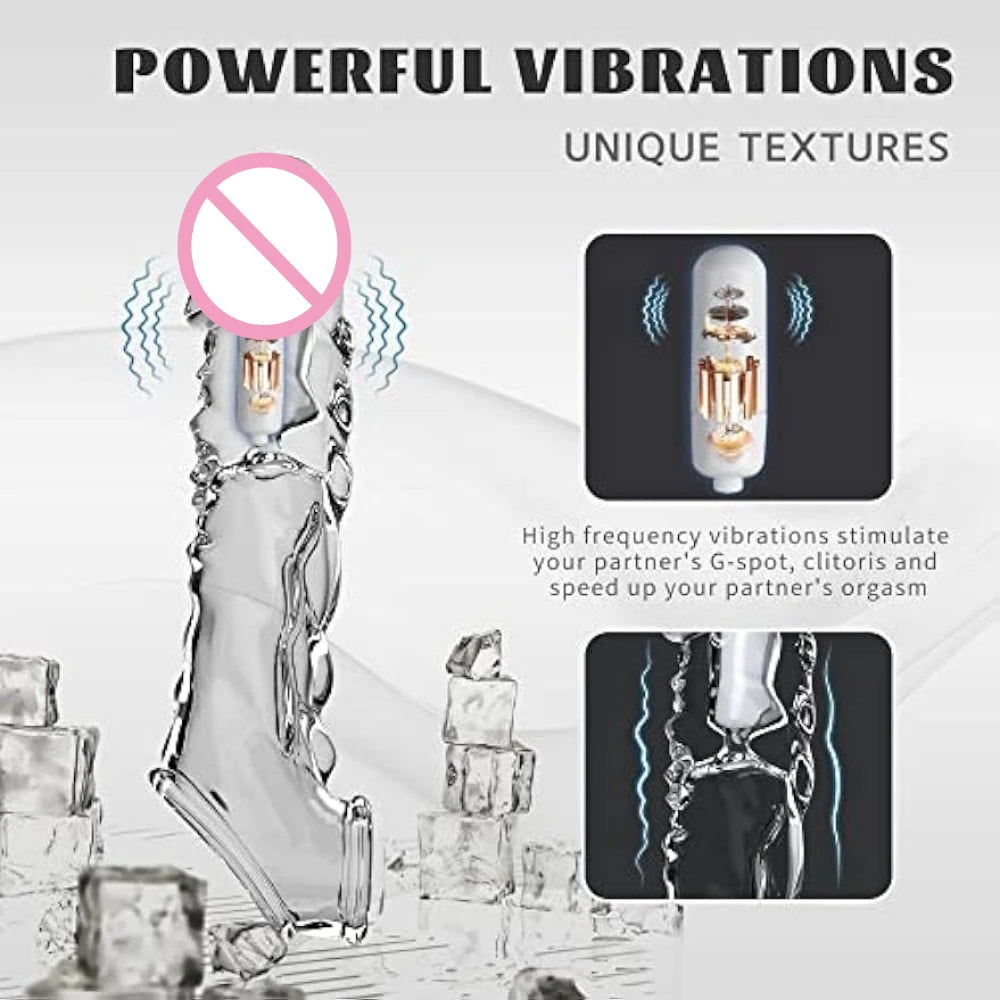 Sleeve Vibrator Penis Ring Transparent Reusable Penis Sleeve Cock Ring Extender Penis Enlarger for Couples Cock Enlarger Sex Toy