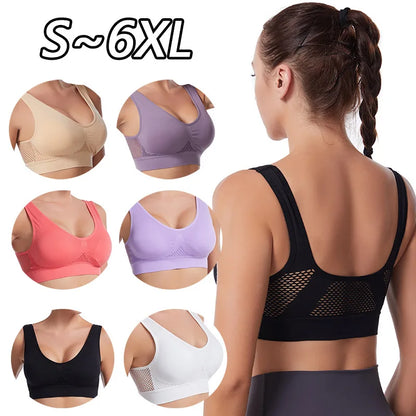 Soutien-gorge de Sport grande taille pour femmes, haut court sans couture, sous-vêtements de gymnastique sans anneau en acier, Bralette rembourrée, sans armatures