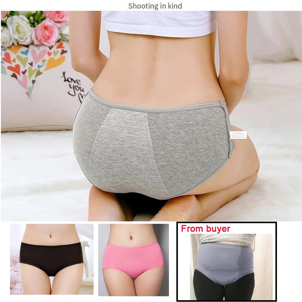 5pcs Menstrual Panties Women Menstruation Waterproof Briefs Large Size Period Underwear for Fat Female Physiological Underpants