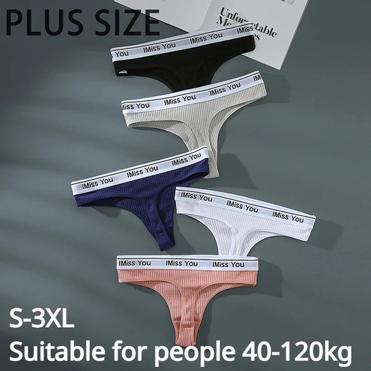 S-3XL Sexy Panties Women Thongs Plus Size Underwear Comfortable G-String Solid Color Ladies Briefs Low-Rise Intimates Lingeries