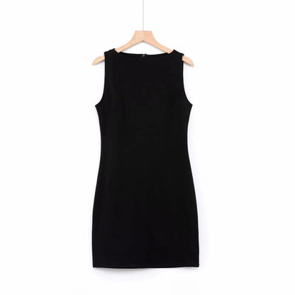 2023 Bazaleas Store Traf Sheath Club เซ็กซี่ Slim Tank Mini Dress Elegant แขนกุดอย่างเป็นทางการชุดสตรี