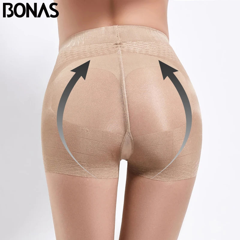 BONAS 40D PLUS ขนาด Pantyhose ผู้หญิง Nylons Tights เลดี้เซ็กซี่ผิวสีดำฤดูใบไม้ผลิฤดูร้อนแฟชั่น Pantyhose เหมาะสำหรับ 100 กก