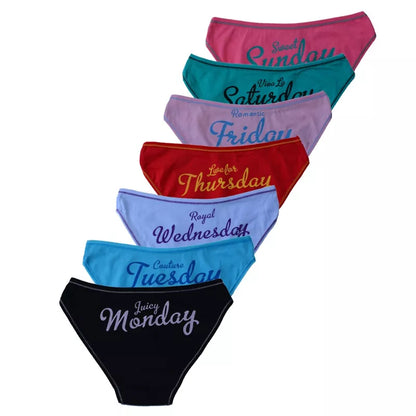 Women underwear cotton sexy Ladies Panties every day weeks print knickers briefs lingerie for women 7 pcs/set