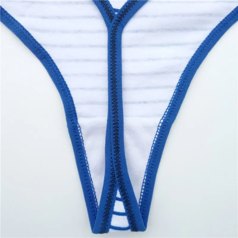 Cotton Thong Panties Sexy G-Strings Women Briefs Set Girls Ladies Underpants Stripe Underwear Female Lingerie 5 Pcs/lot