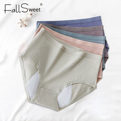 FallSweet Menstrual Panties for Women High Waist Physiology Underpants Menstruation Panties Plus Size Menstrual Period Underwear