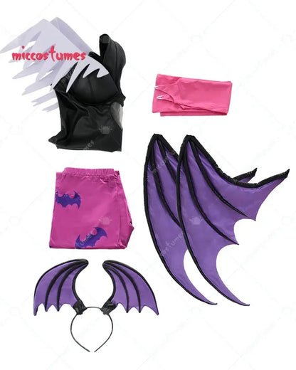 Miccostumes ผู้หญิงเกม Heart Hollow Top คอสเพลย์เครื่องแต่งกายปีกกางเกงขายาว